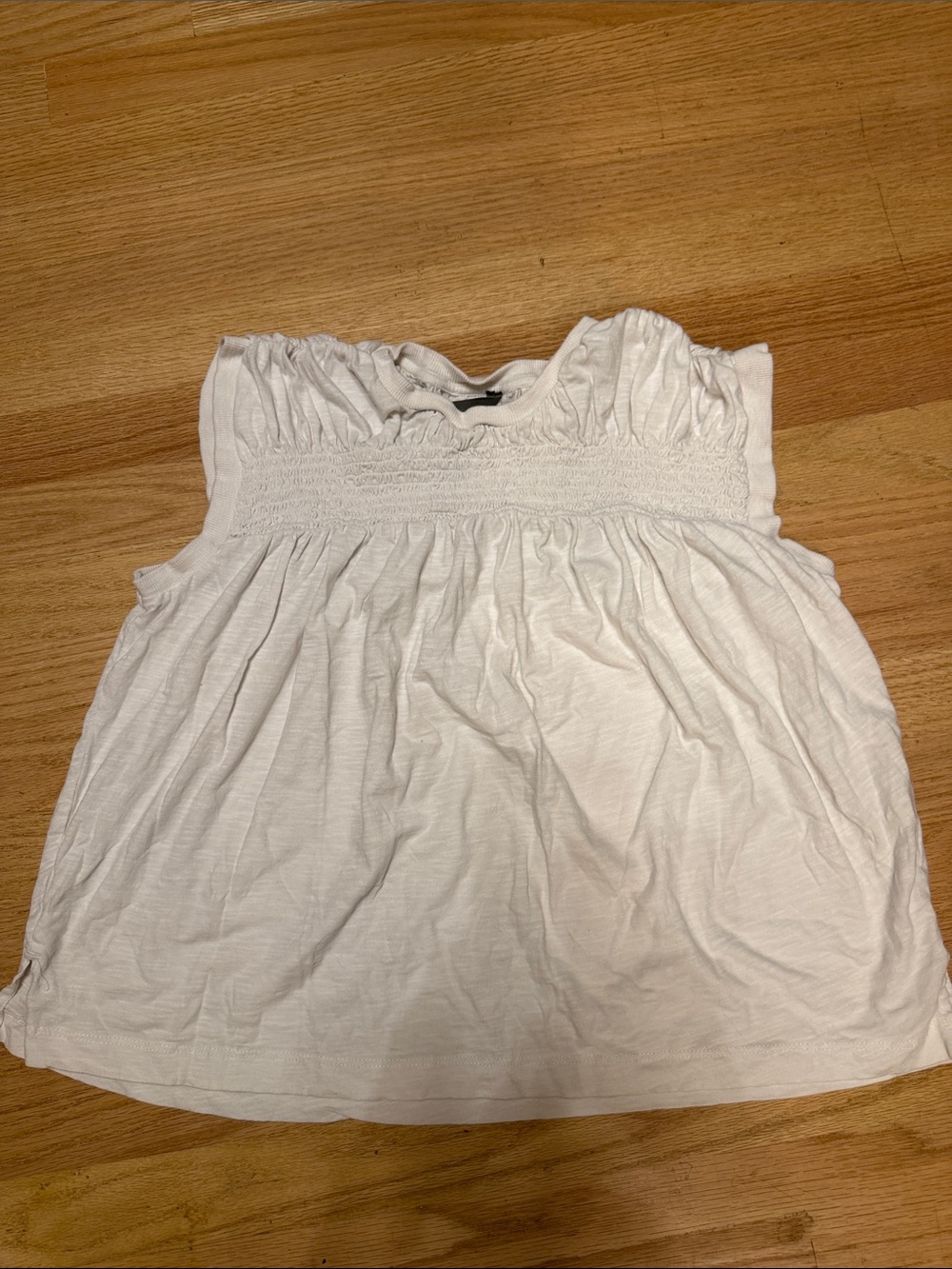 Anthropologie White Smocked Baby Tank Top